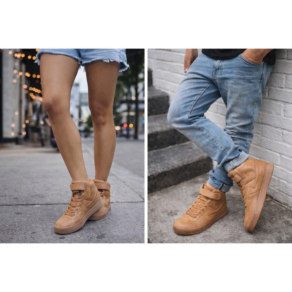 FILA Tan Textured High Top Sneakers Size 6.5